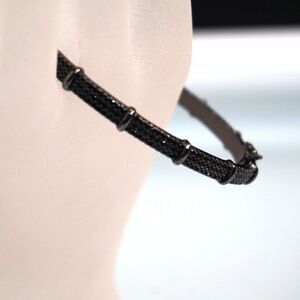 Anti Tarnish Black Finish Tennis Bracelet 7.5''